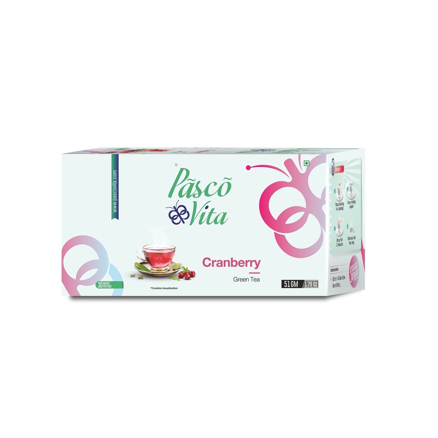 Cranberry Green Tea - 30 Sachet per pack