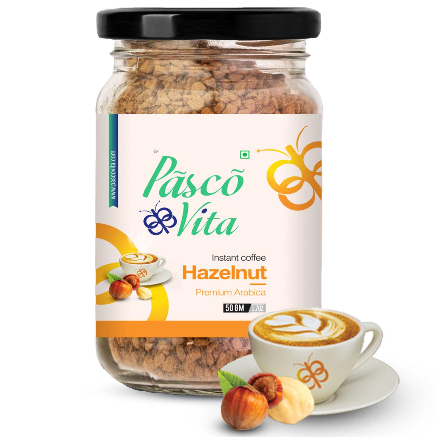 Pasco Vita - Hazelnut Instant Coffee Powder - 50 Gm